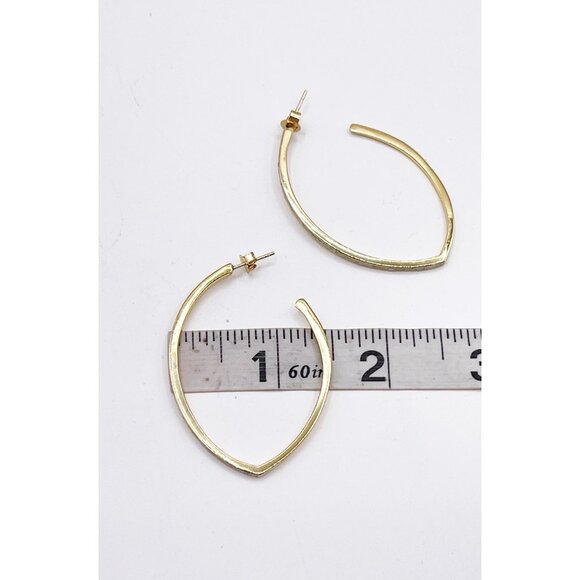 Zoya 925 Sterling Silver Gold Vermeil Oval Hoop Earrings Iridescent Shell Inlay - Picture 11 of 14